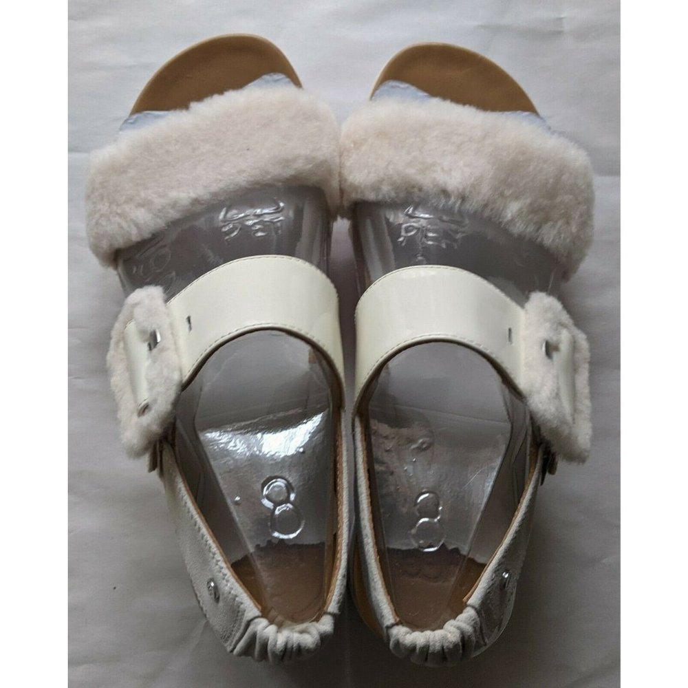 UGG Le Fluff Chella Fluffy Sandal Patent Buckle 8